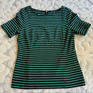 🥳3/$30 Banana Republic Green & Navy Striped Top